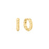 Gold Texture Small Huggie Hoop Earrings